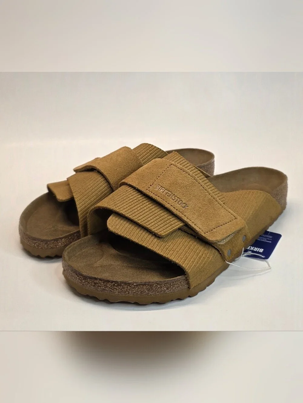 BIRKENSTOCK Kyoto Suede Leather Embossed Corduroy Cork Brown 44 Men's Size 11